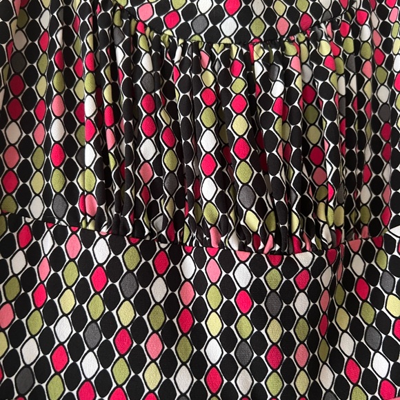 East 5th Retro Green & Pink A-Line Petite Dress - Picture 3 of 8